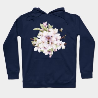 Sweet As Can Be Apple Tree Blossoms Watercolor Illustration without Lettering Hoodie